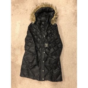Maternity Belted Puffer Coat
